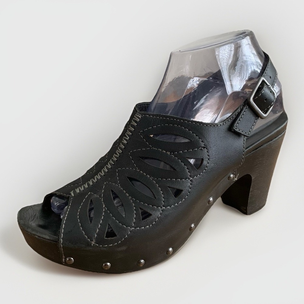 Dansko Rowena Heeled Slingback Peep-Toe Sandals - Picture 2 of 10
